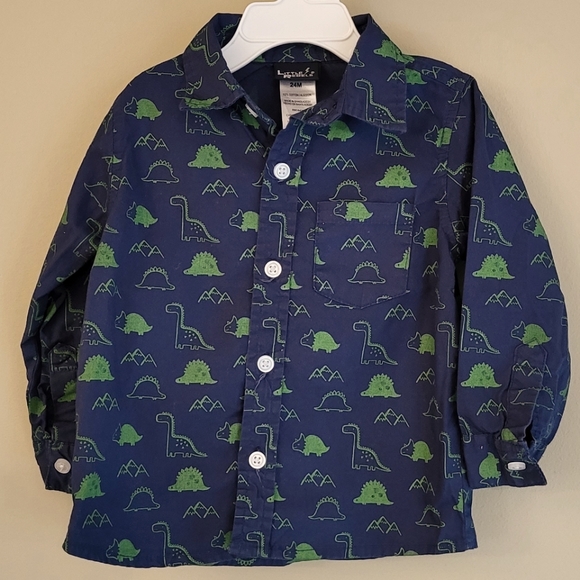 Dinosaur print cotton button down shirt - Picture 1 of 4